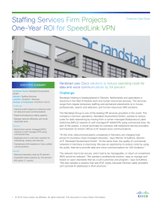 Staffing Services Firm Projects One-Year ROI for SpeedLink VPN