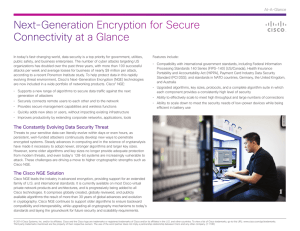 Next-Generation Encryption for Secure Connectivity at a Glance At-A-Glance