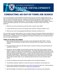 CONDUCTING AN OUT-OF-TOWN JOB SEARCH