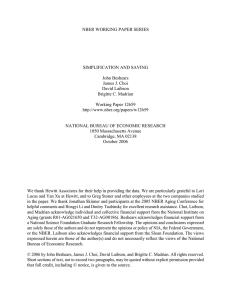 NBER WORKING PAPER SERIES SIMPLIFICATION AND SAVING John Beshears James J. Choi