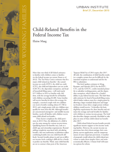 Lies orking Fami w child-related Benefits in the