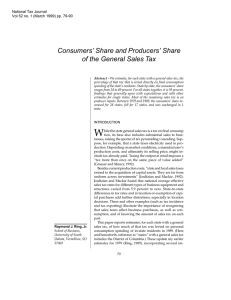 Consumers’ Share and Producers’ Share of the General Sales Tax