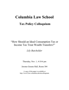 Columbia Law School  Tax Policy Colloquium