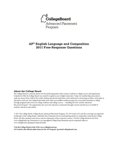AP English Language and Composition 2011 Free-Response Questions