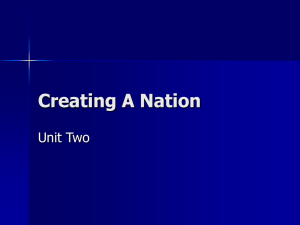 Creating A Nation Unit Two