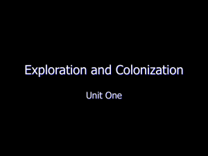 Exploration and Colonization Unit One