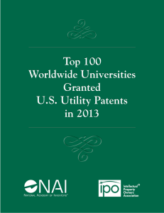 Top 100 Worldwide Universities Granted U.S. Utility Patents