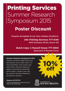 10% Printing Services Summer Research Symposium 2015