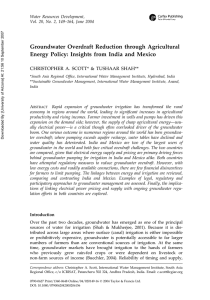 Groundwater Overdraft Reduction through Agricultural CHRISTOPHER A. SCOTT* &amp; TUSHAAR SHAH**