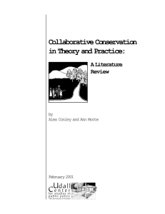 Collaborative Conservation in Theory and Practice: A Literature Review