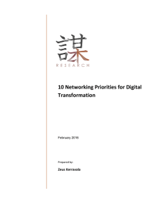 10 Networking Priorities for Digital Transformation Zeus Kerravala February 2016