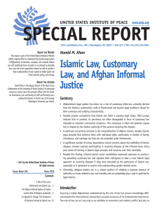 SPECIAL REPORT Hamid M. Khan UNITED STATES INSTITUTE OF PEACE www.usip.org