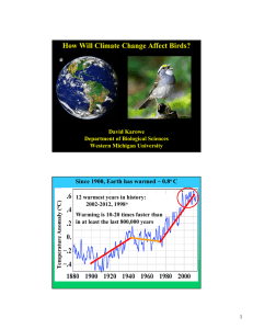 How Will Climate Change Affect Birds? C