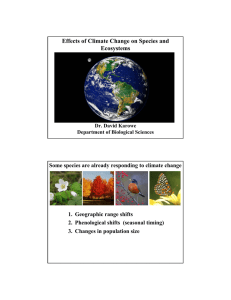 Effects of Climate Change on Species and Ecosystems