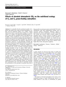 Effects of elevated atmospheric CO on the nutritional ecology of C and C