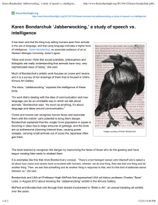 Karen Bondarchuk ‘Jabberwocking,’ a study of speech vs. intelligenc...