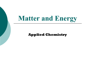 Matter and Energy Applied Chemistry