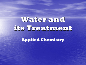 Water and its Treatment Applied Chemistry