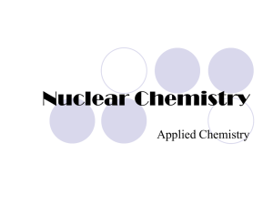 Nuclear Chemistry Applied Chemistry