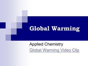 Global Warming Applied Chemistry Global Warming Video Clip