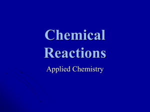 Chemical Reactions Applied Chemistry