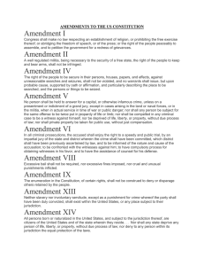 Amendment I AMENDMENTS TO THE US CONSTITUTION