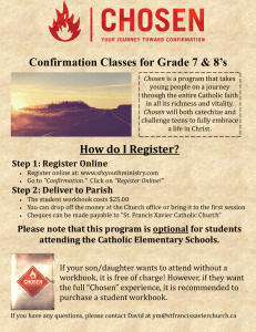 Confirmation Classes for Grade 7 &amp; 8’s