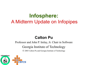 Infosphere: A Midterm Update on Infopipes Calton Pu Georgia Institute of Technology