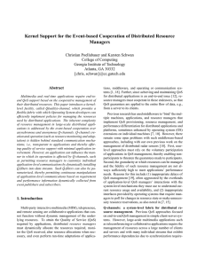 Kernel Support for the Event-based Cooperation of Distributed Resource Managers
