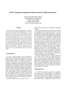 ACDS: Adapting Computational Data Streams for High Performance