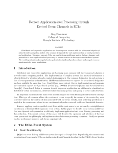 Remote Application-level Processing through Derived Event Channels in ECho Greg Eisenhauer