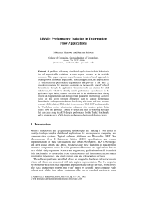 I-RMI: Performance Isolation in Information Flow Applications Mohamed Mansour and Karsten Schwan