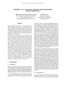 HeapMon: a Low Overhead, Automatic, and Programmable Memory Bug Detector