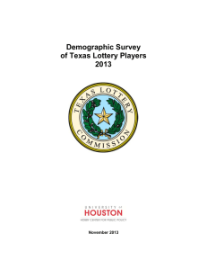 Demographic Survey of Texas Lottery Players 2013