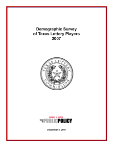 Demographic Survey of Texas Lottery Players 2007