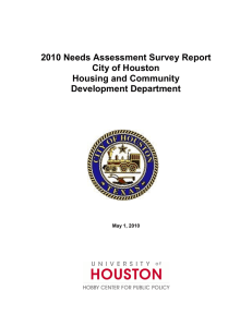 2010 Needs Assessment Survey Report City of Houston Housing and Community