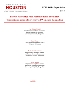 Factors Associated with Misconceptions about HIV HCPP White Paper Series