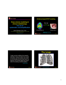 The lungs Dose-volume modeling &amp; clinical radiotherapy: The art of