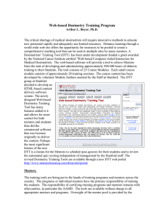 Web-based Dosimetry Training Program