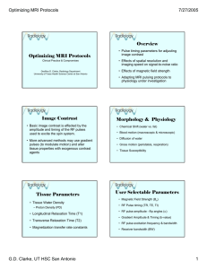 Overview Optimizing MRI Protocols 7/27/2005