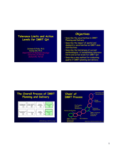 Objectives Tolerance Limits and Action Levels for IMRT QA