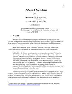 Policies &amp; Procedures  Promotion &amp; Tenure for