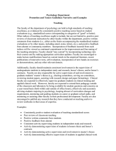 Psychology Department Promotion and Tenure Guidelines Narrative and Examples Teaching