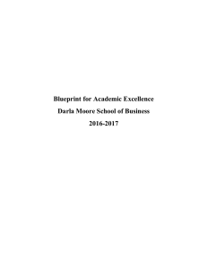 Blueprint for Academic Excellence Darla Moore School of Business 2016-2017