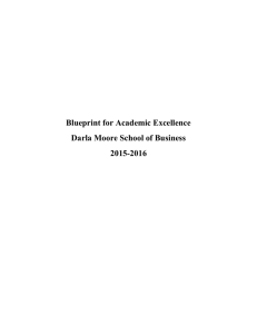 Blueprint for Academic Excellence Darla Moore School of Business 2015-2016