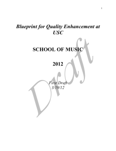 Blueprint for Quality Enhancement at USC SCHOOL OF MUSIC