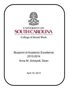 Blueprint of Academic Excellence 2013-2014 Anna M. Scheyett, Dean