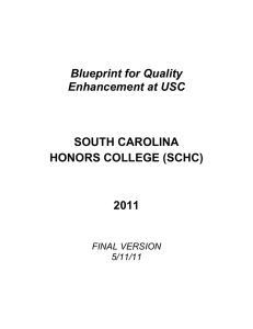Blueprint for Quality Enhancement at USC SOUTH CAROLINA