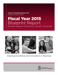 Fiscal Year 2015 Blueprint Report Inspiring Excellence and Innovation in Teaching