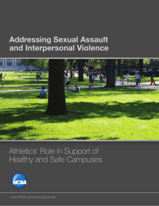 Addressing Sexual Assault and Interpersonal Violence Athletics’ Role in Support of